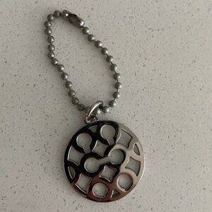 Coach vintage silver logo metal bag charm FOB keychain